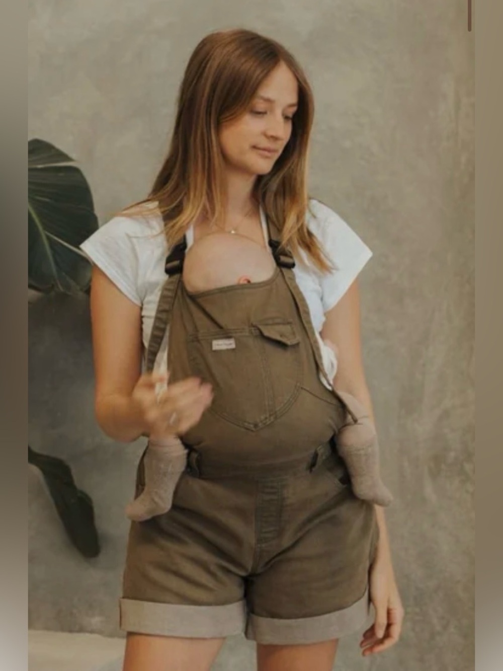 Mumsie sage-green shortie overall baby Australian design size L